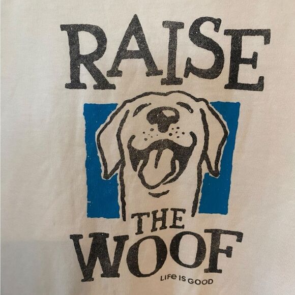 Life is Good Sz XL Women’s White Raise the Wood Pup Crusher T-Shirt - Picture 3 of 5